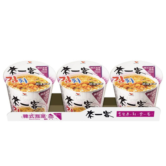 [來一客] 韓式泡菜 One More Cup Instant Noodles, Kimchi Flavor, Mini Cups, 67g x 3