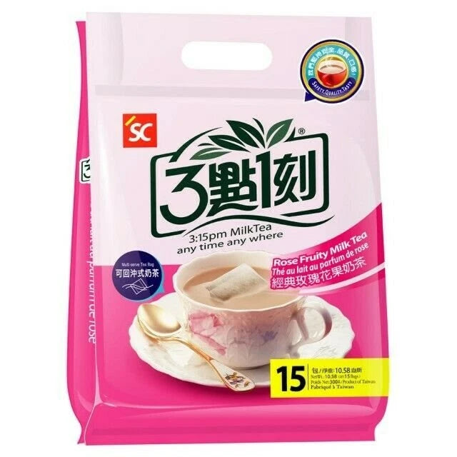 3:15PM 3é»1 Milk Tea Okinawa Brown Sugar/ Rose Fruity Milk 15 bags/pack