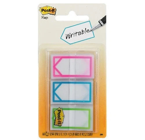 3M Post-it Flags, Writable Flags (682-AW) / 3 Colors Flags 20 PCS