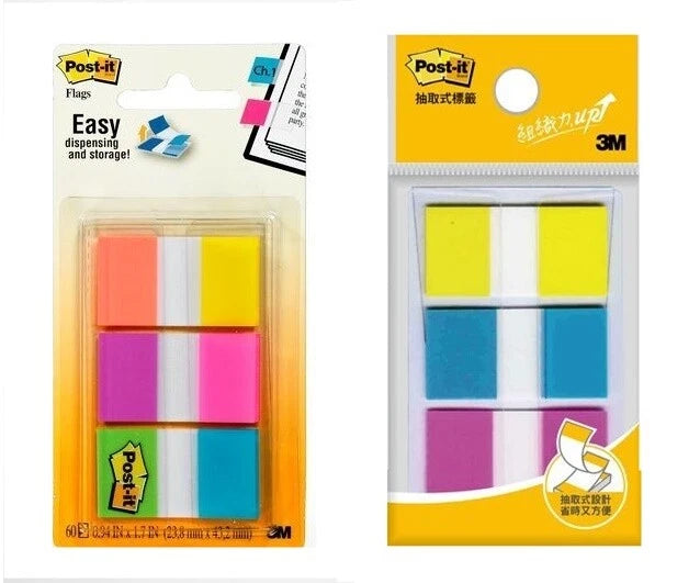3M Post-it Flags, 6 Colos Flags (680-EG-ALT)/3 Colors Flags (683-3C) -Select