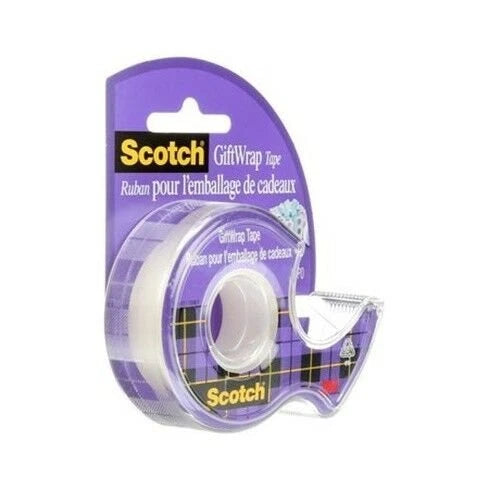 3M Scotch Satin Finish Gift Wrap Tape Disappears 3/4" x 650" (18YD)