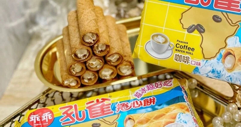 å­ ²åé¤ Peacock Custard / Coffee Wafer Roll 63g x 3 / Pack (Select)