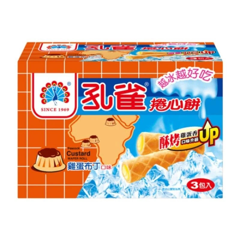 å­ ²åé¤ Peacock Custard / Coffee Wafer Roll 63g x 3 / Pack (Select)