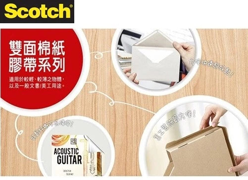 3M Scotch 668 Double Sided Tape 6/12/18/24/48mm x 15yd (Select)
